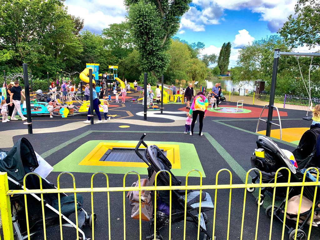 Children’s playground equipment in a public park
